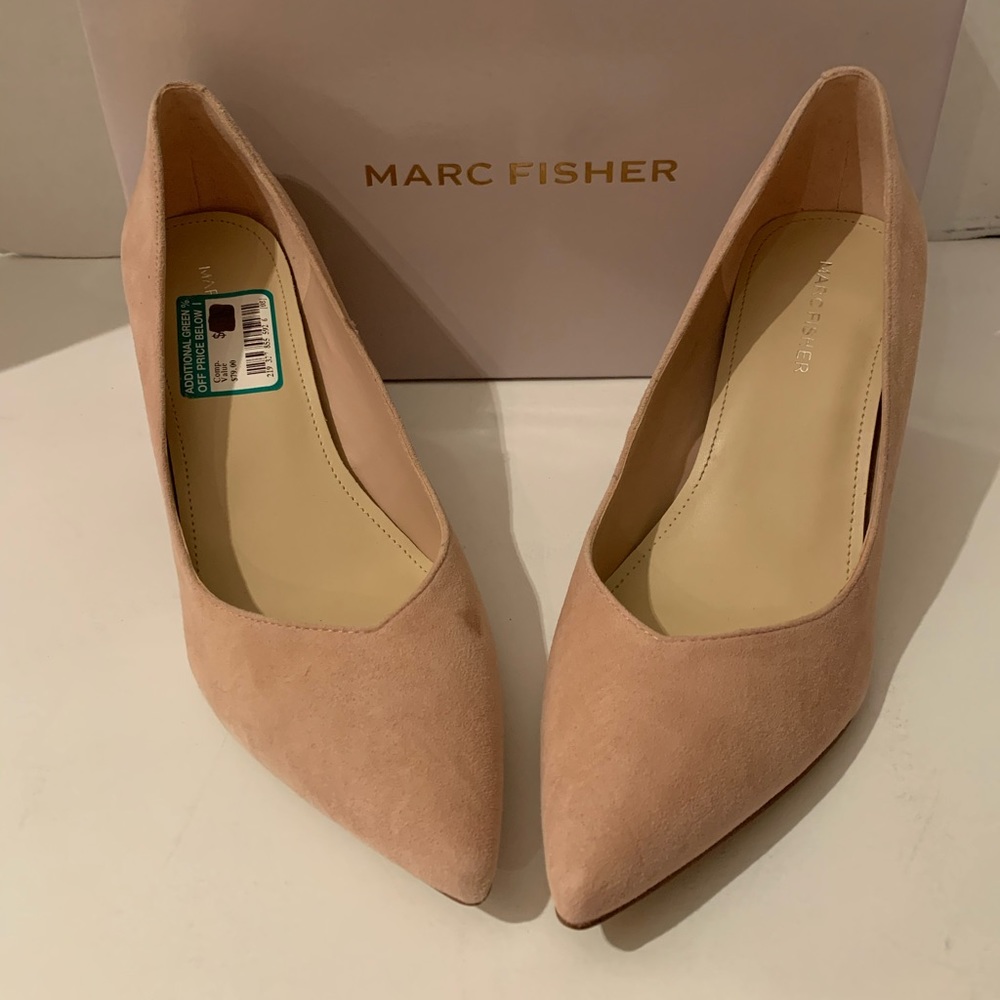 NIOB Women’s Marc Fisher Pink Blush Suede Caitlin Pump Shoe Heels
